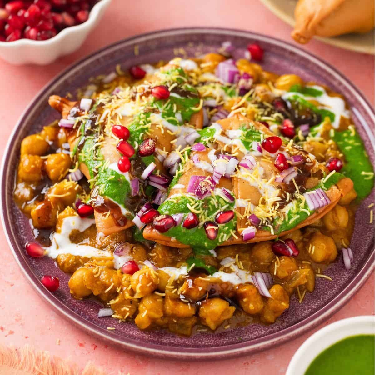 Chole Samosa Chaat